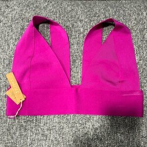 NWT Knit Swim Plunge Bikini Top